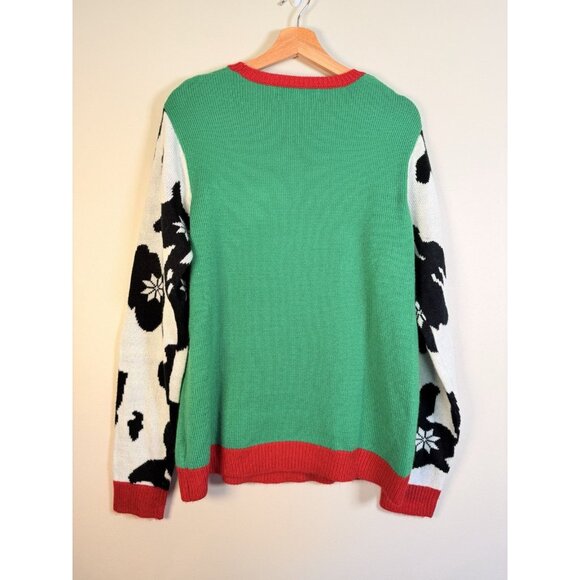Jolly Sweaters Cow Country Western Kitsch Ugly Colorful Christmas Sweater Size L - Picture 8 of 11